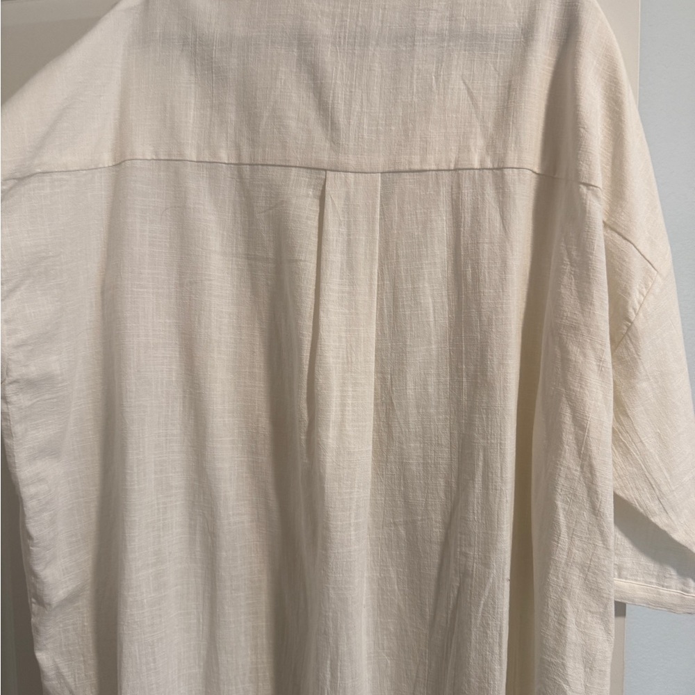 Zara White Longline Knotted Tie-Front Blouse - Picture 8 of 8